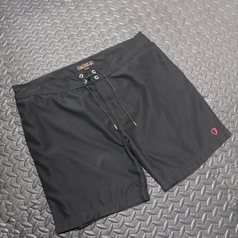 Ben Sherman Men's Black/Pink Solid Swim Trunks Drawstring Pockets Size XL